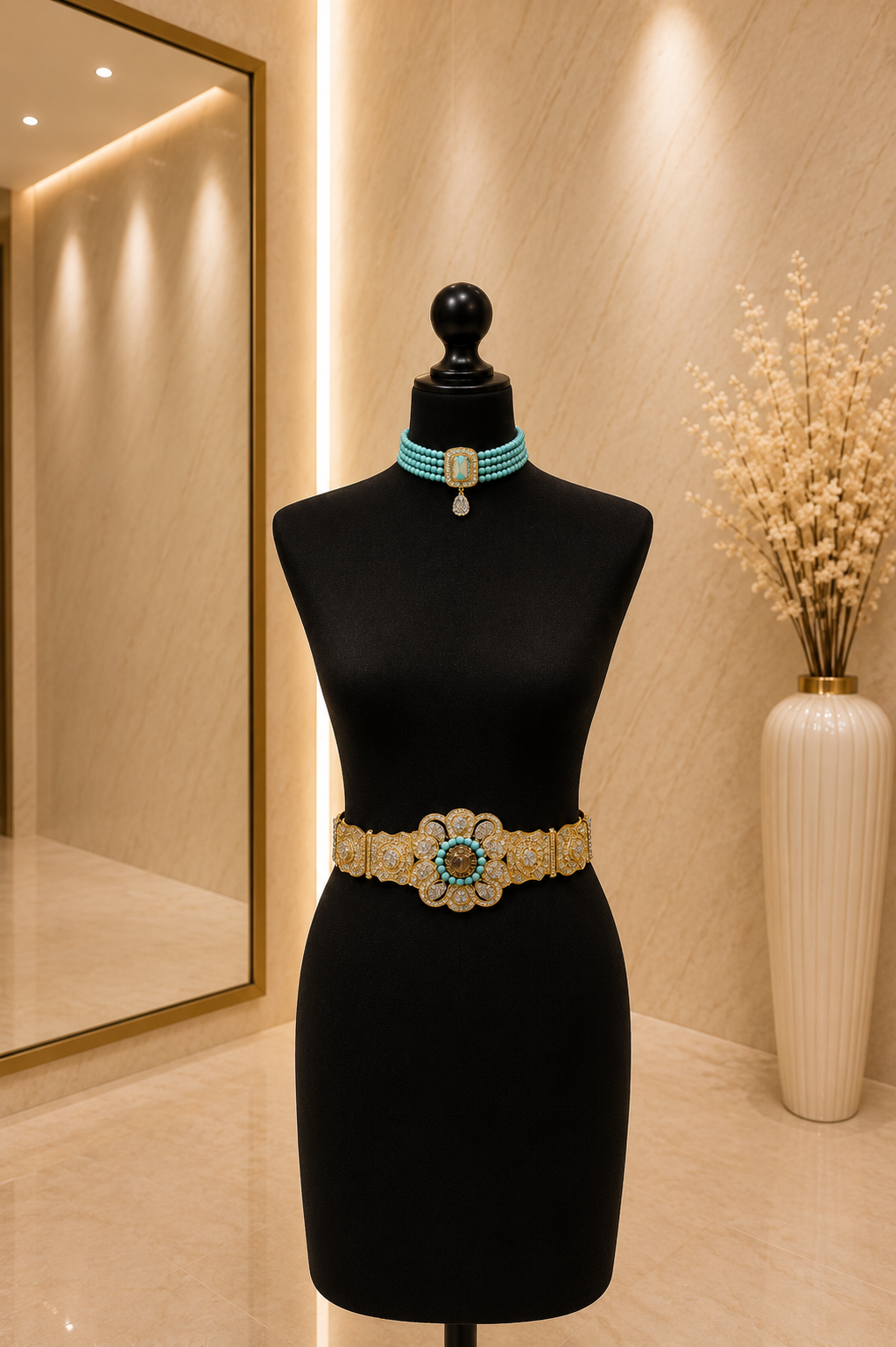 Bijoux traditionnels doré et bleu