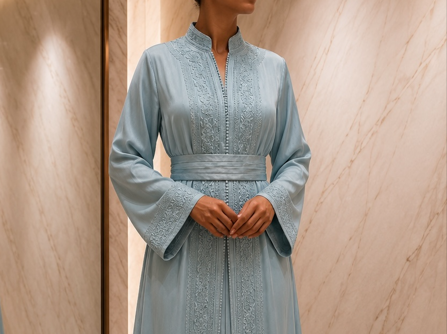 Takchita élégant bleu pastel – Taille 38/40