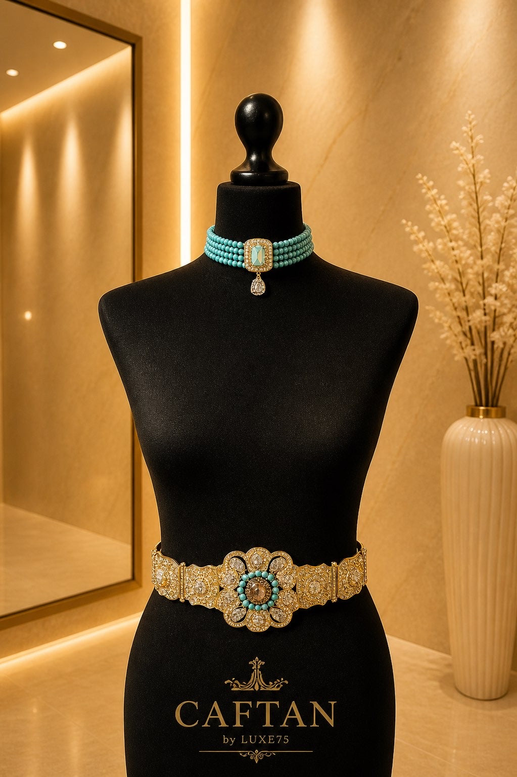 Bijoux traditionnels doré et bleu