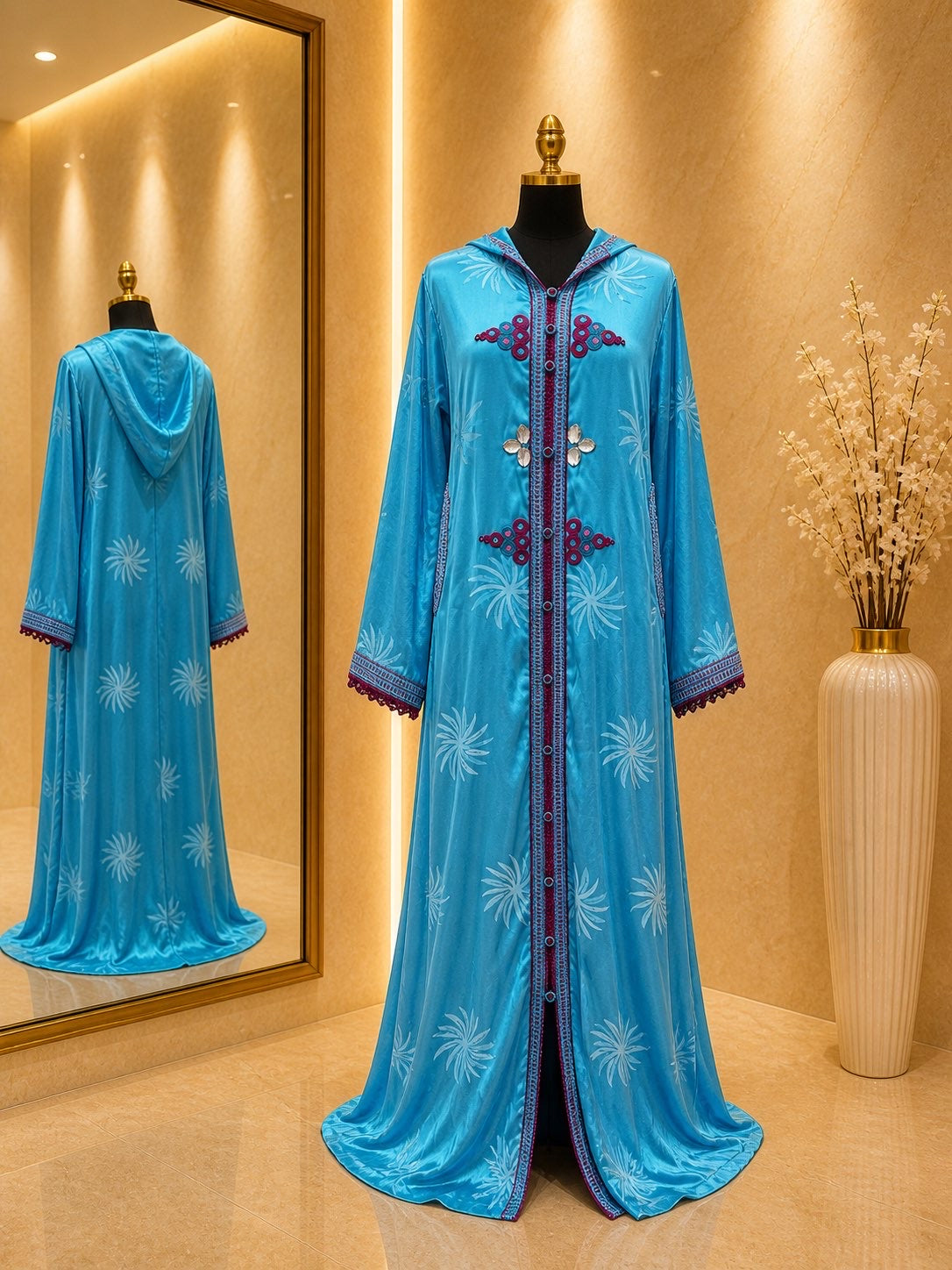 Jellaba bleu et violette