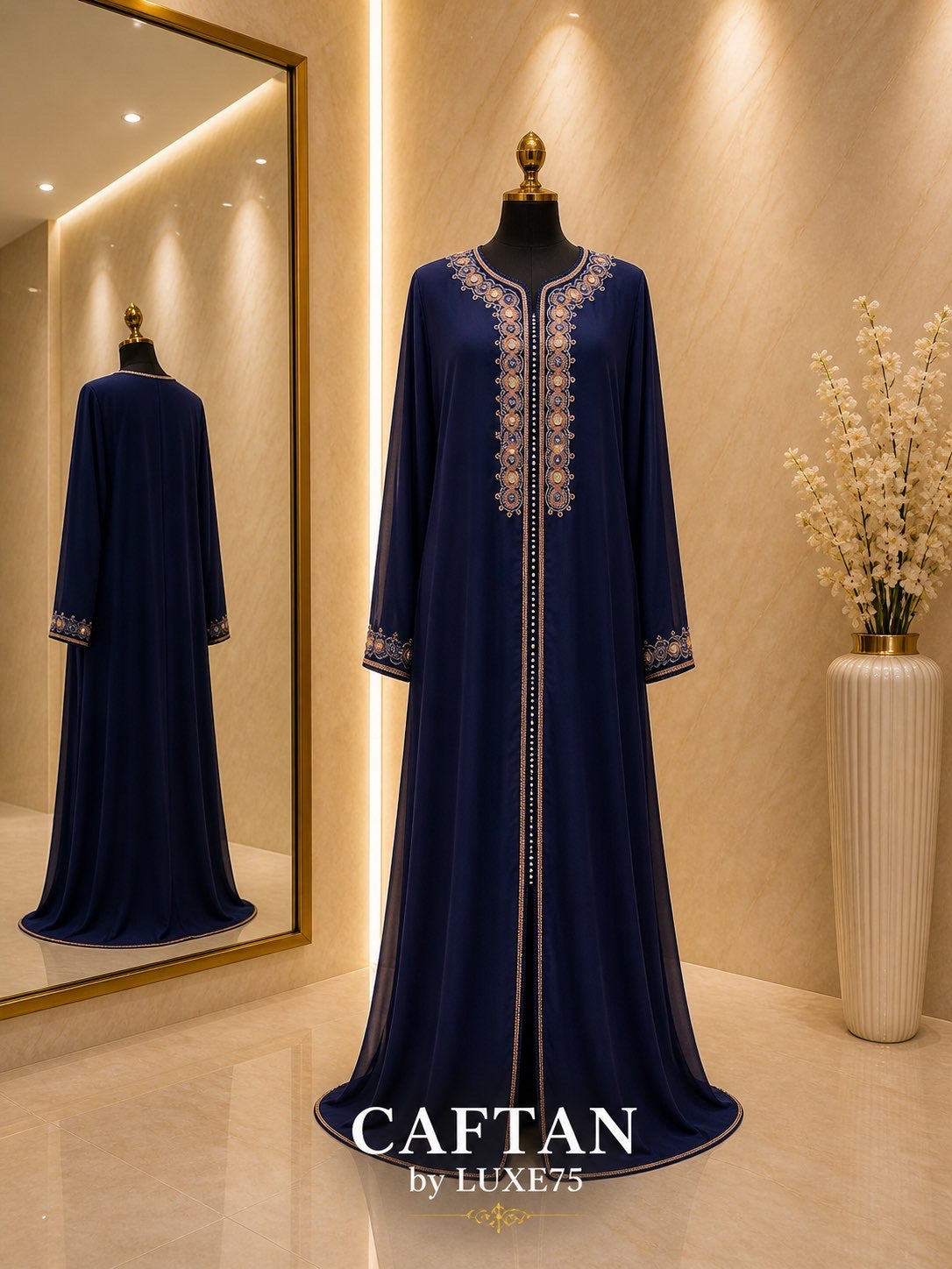 Caftan bleu marine