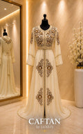 Caftan beige perles