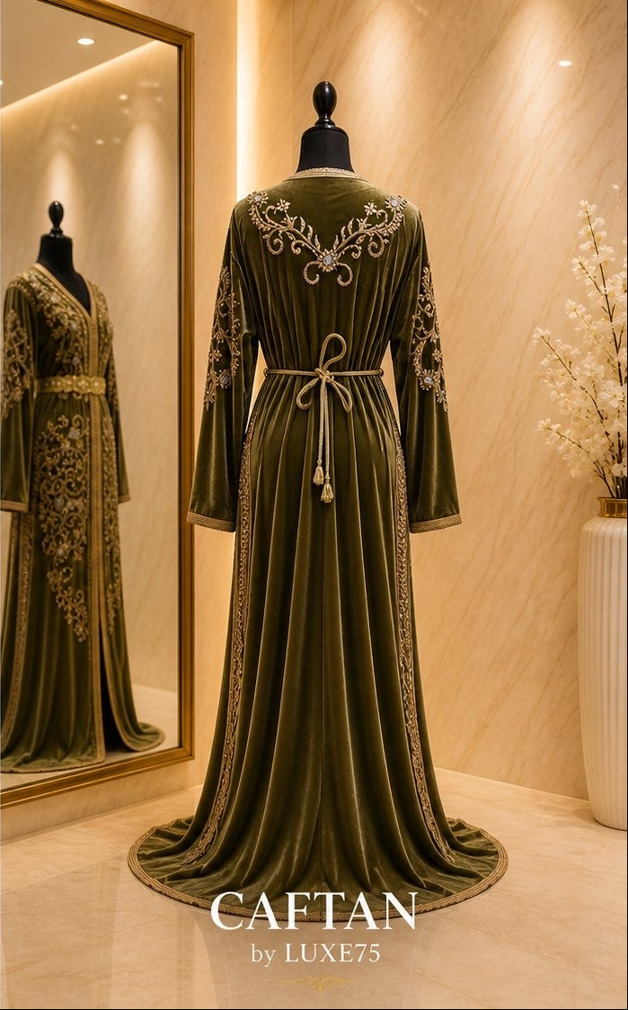 caftan velours vert