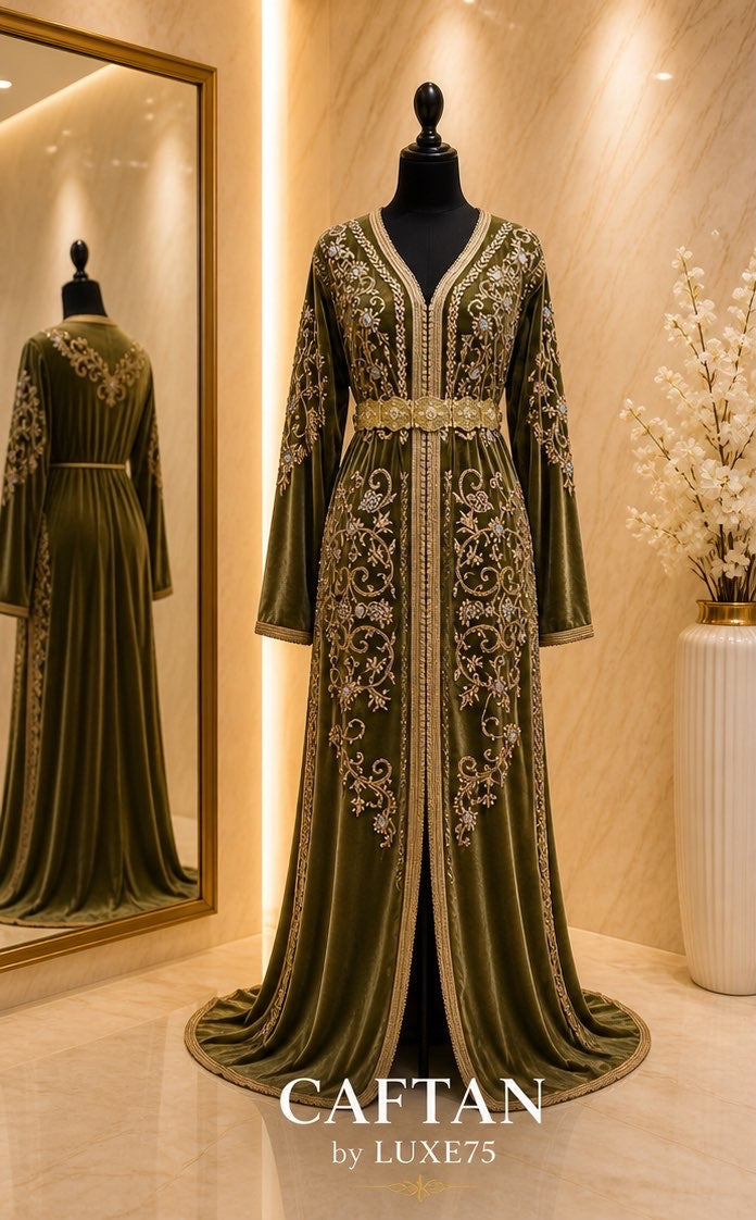 caftan velours vert
