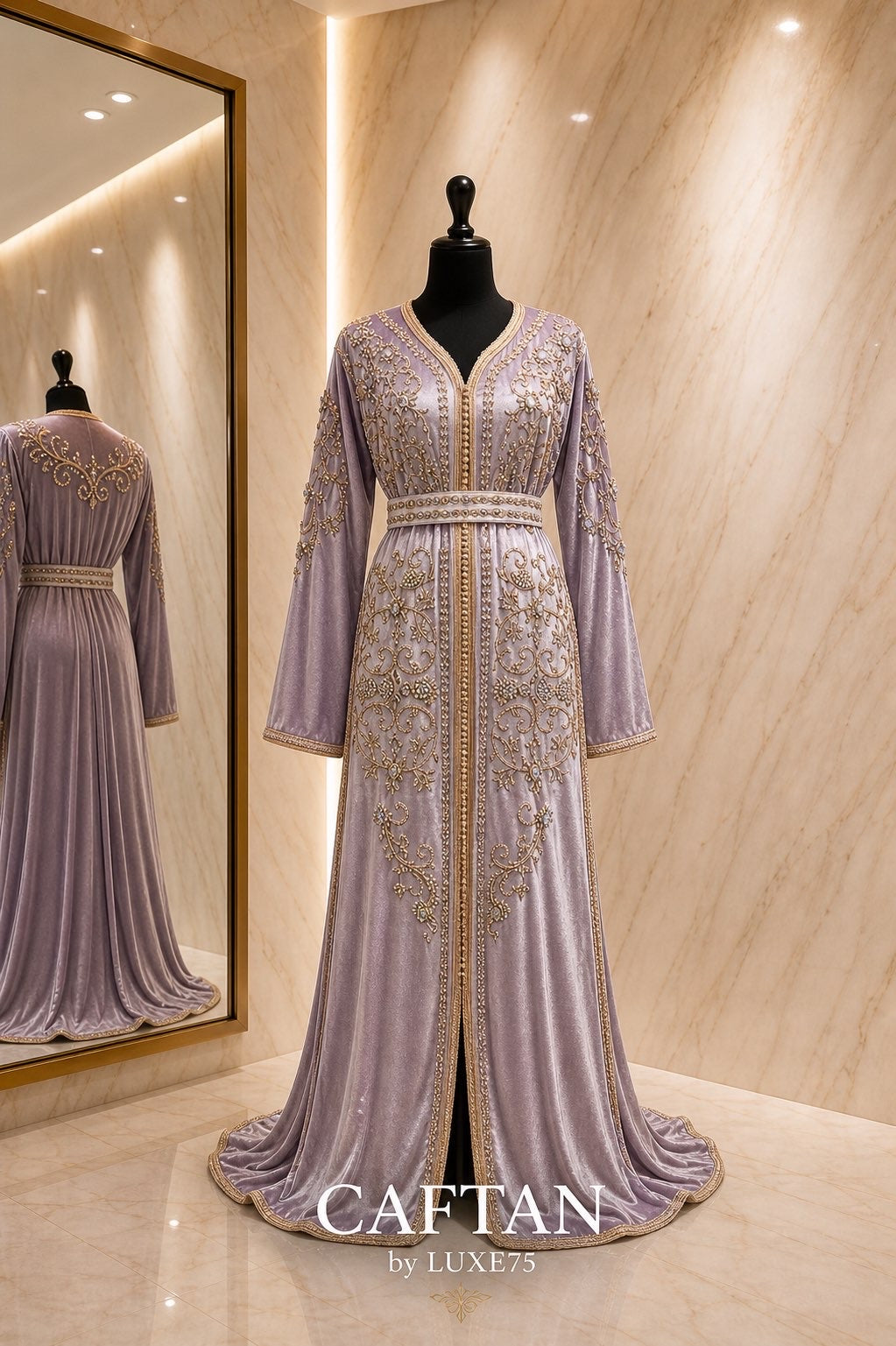 caftan velours lilac